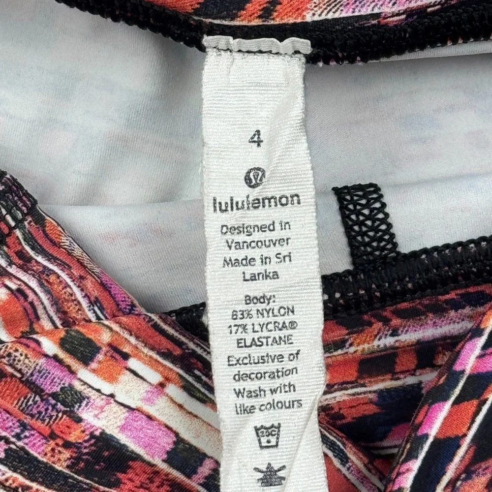 Lululemon Leggings Women 4‎ Orange Flash Pleat Fast Free Tight 25
